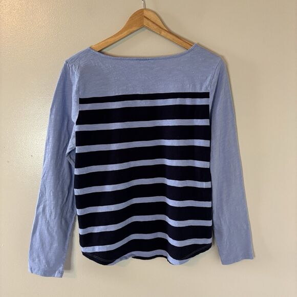 Talbots Blue Striped Long Sleeve Top Lightweight Shirt Sz XL - Picture 5 of 6